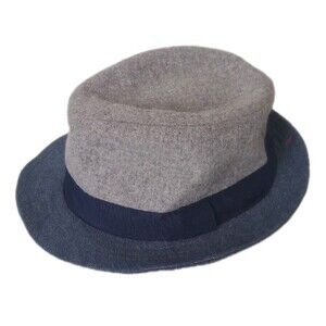NWT Cat & Jack Baby Fedora Gray/NavBlu Dress Hat sz 0-6M Boys